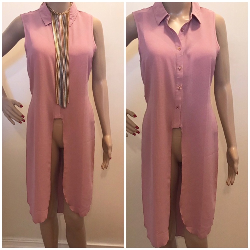 Mauve Blush Side Slit Duster – Lightweight & Perfect for Spring/Summer